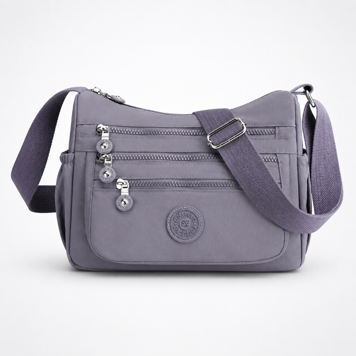 Lightweight Nylon Crossbody Bag with 6 Pockets
