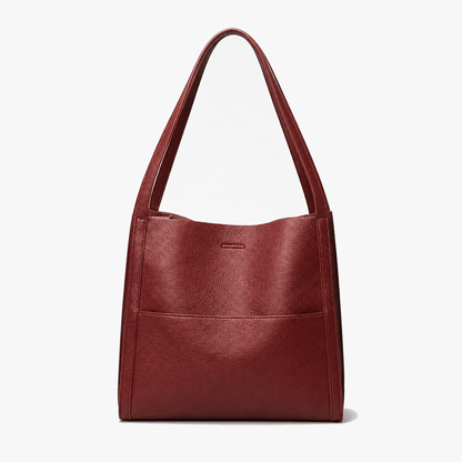 Structured Pebbled Leather Tote Bag